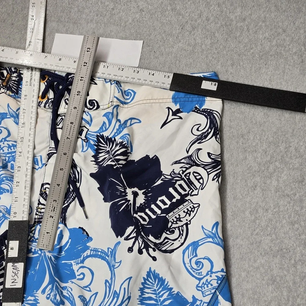 Corona Extra Men Shorts XXL/38 White Swimwear Floral Corona Logo Board Shorts